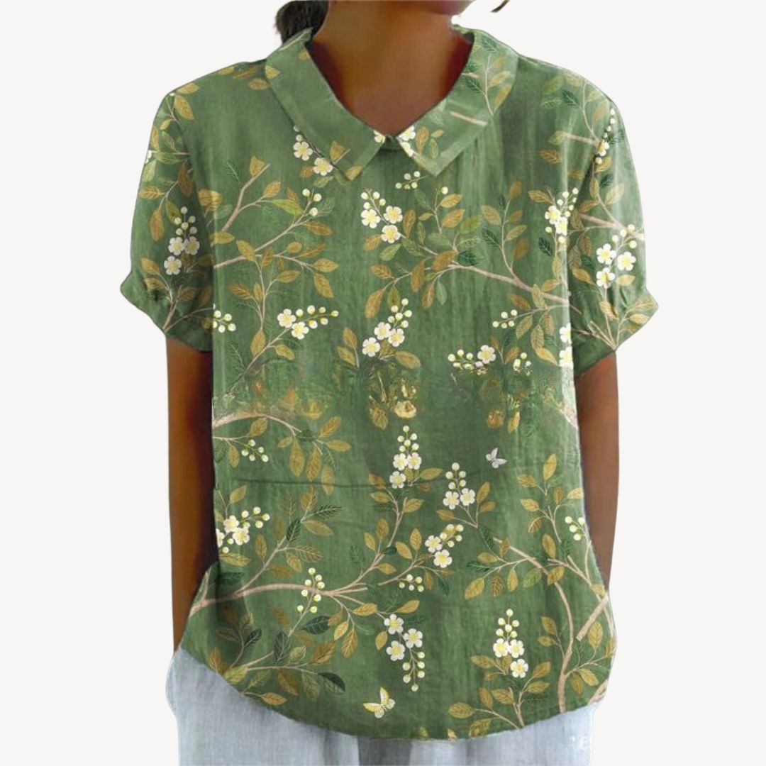 Floral Print Button-Up Shirt Women | Loravelle