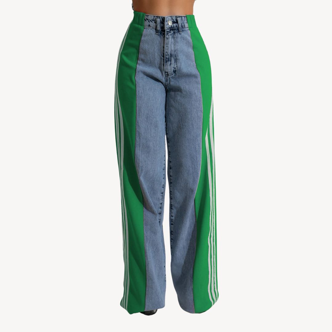 Women's Two-Tone Wide Leg Jeans | Loravelle