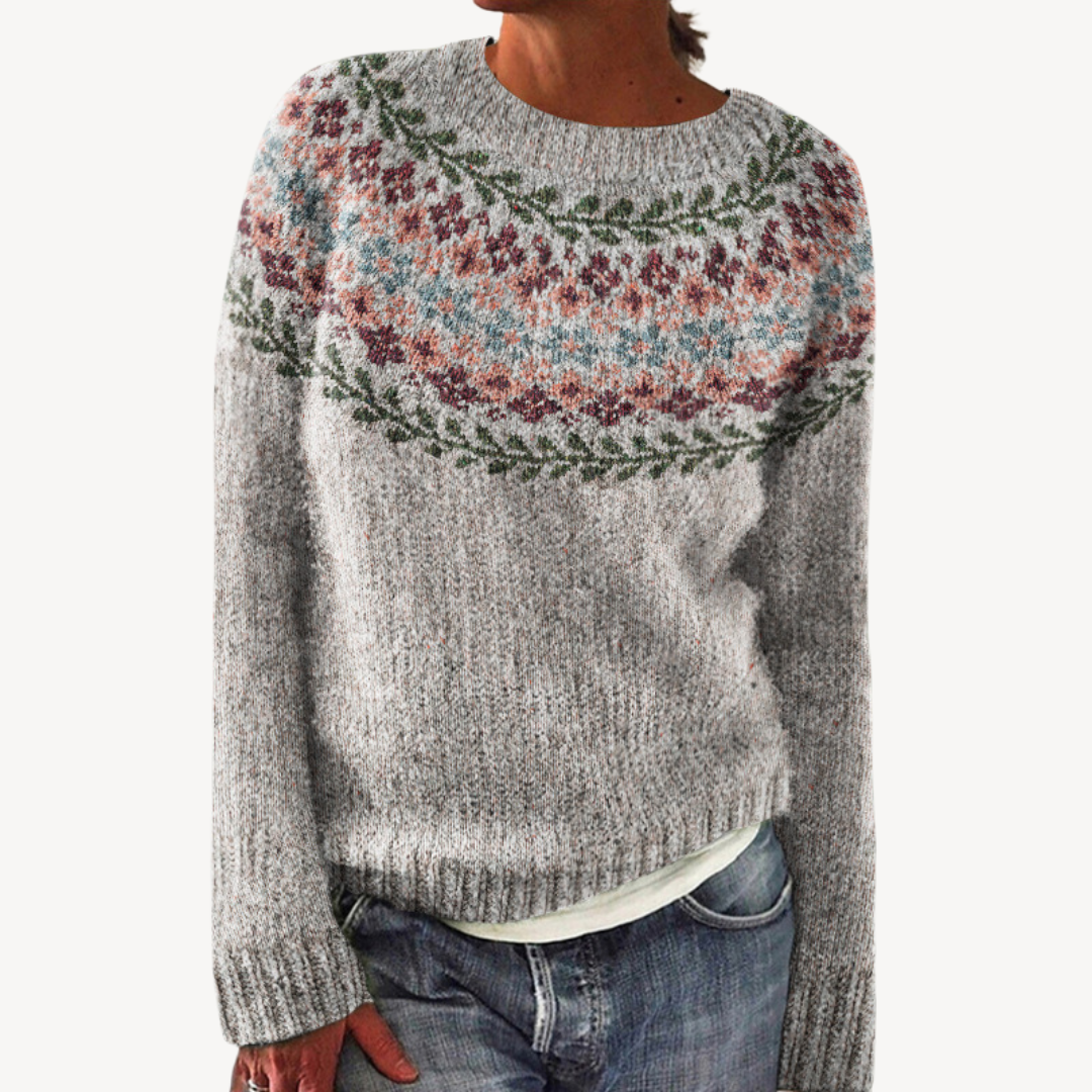 Embroidered Floral Sweater for Women | Loravelle