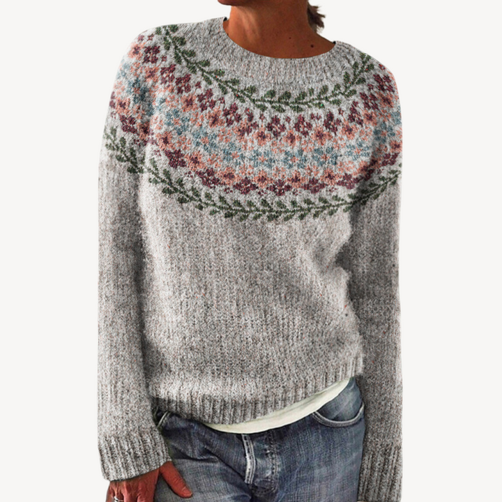 Embroidered Floral Sweater for Women | Loravelle