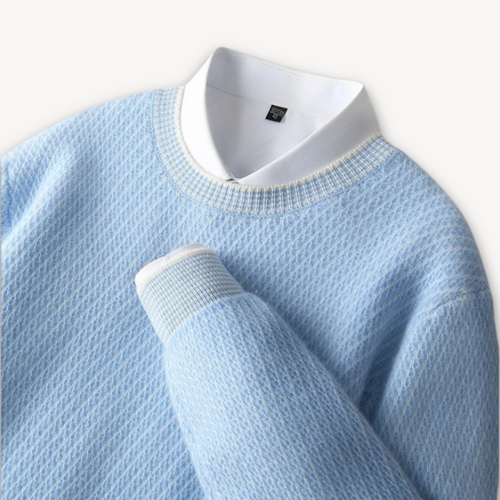 Loravelle | Men's Knit Sweater - Soft Cotton Blend - Casual Pullover for Adults - Stylish and Comfortable