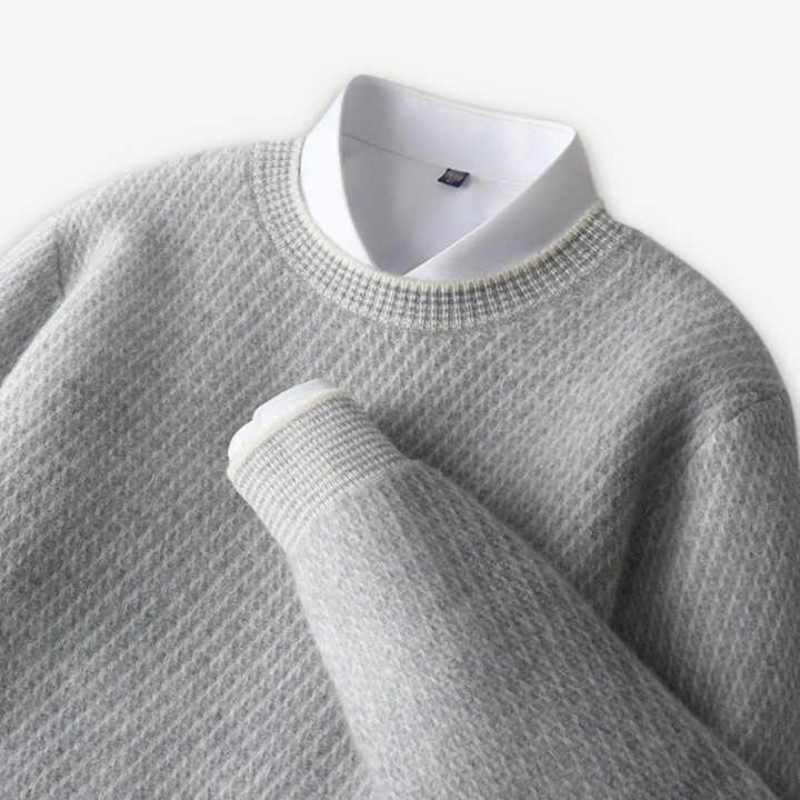 Loravelle | Men's Knit Sweater - Soft Cotton Blend - Casual Pullover for Adults - Stylish and Comfortable