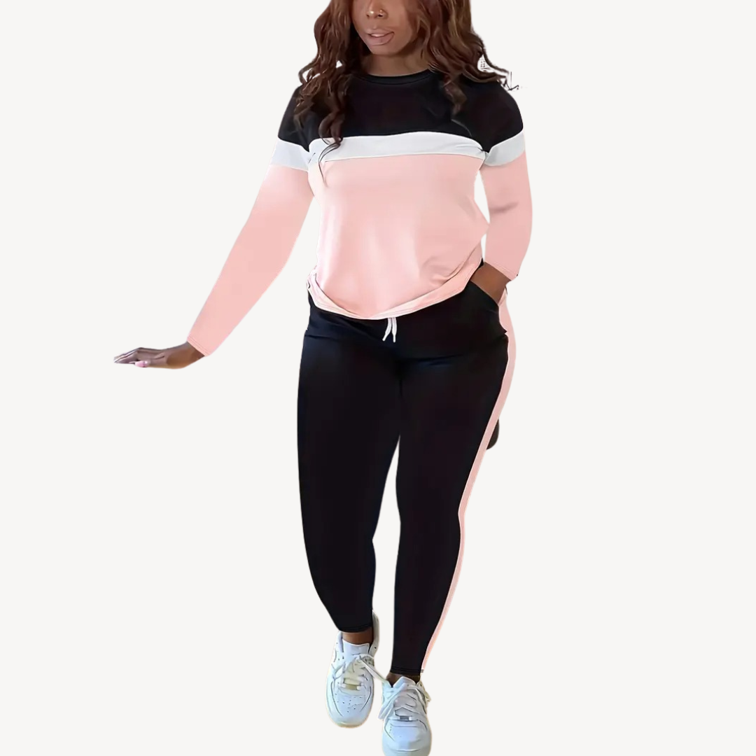 Color-Blocked Sweatsuit Set | Loravelle