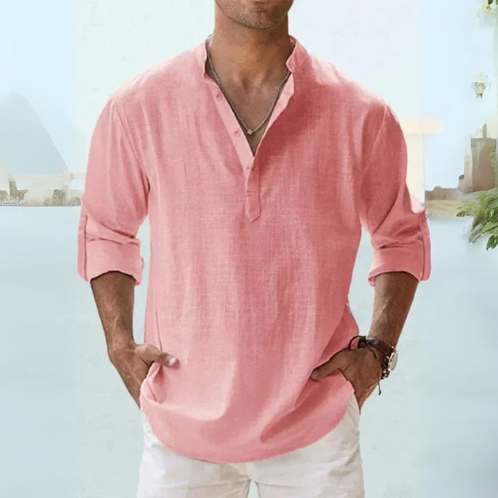 Men's Linen Henley Shirt | Loravelle