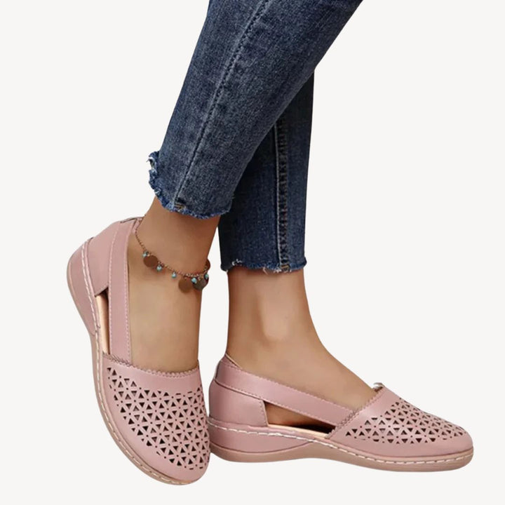 Leather Cutout Orthopedic Sandals Women | Loravelle