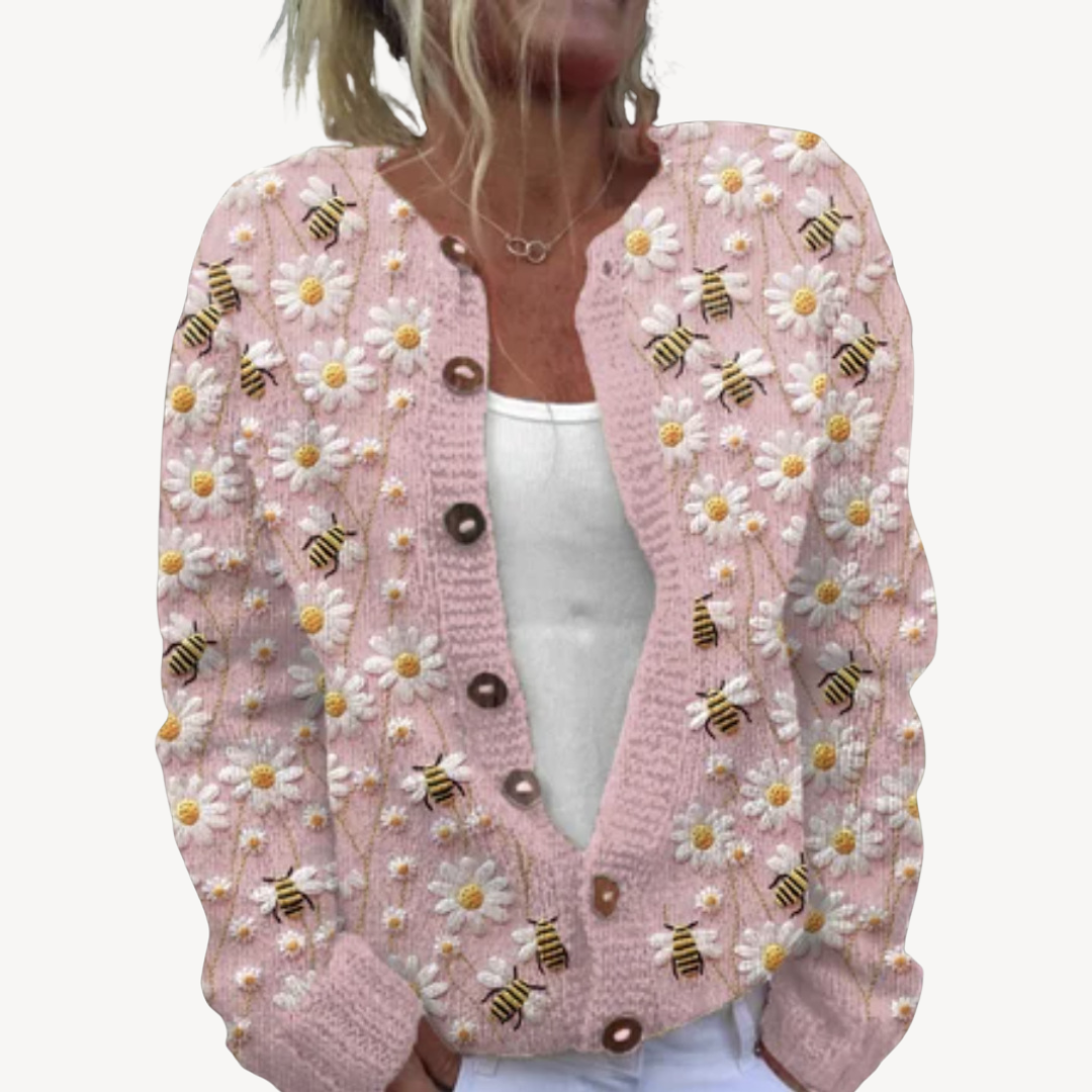 Women's Floral Embroidered Cardigan | Loravelle