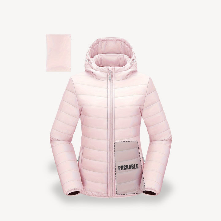 Women’s Packable Puffer Jacket with Hood | Loravelle