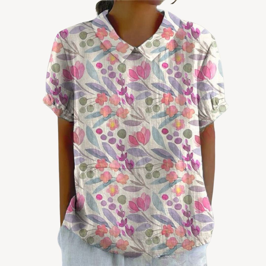 Floral Print Button-Up Shirt Women | Loravelle