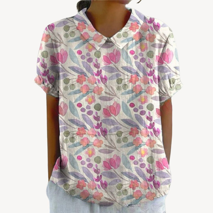 Floral Print Button-Up Shirt Women | Loravelle