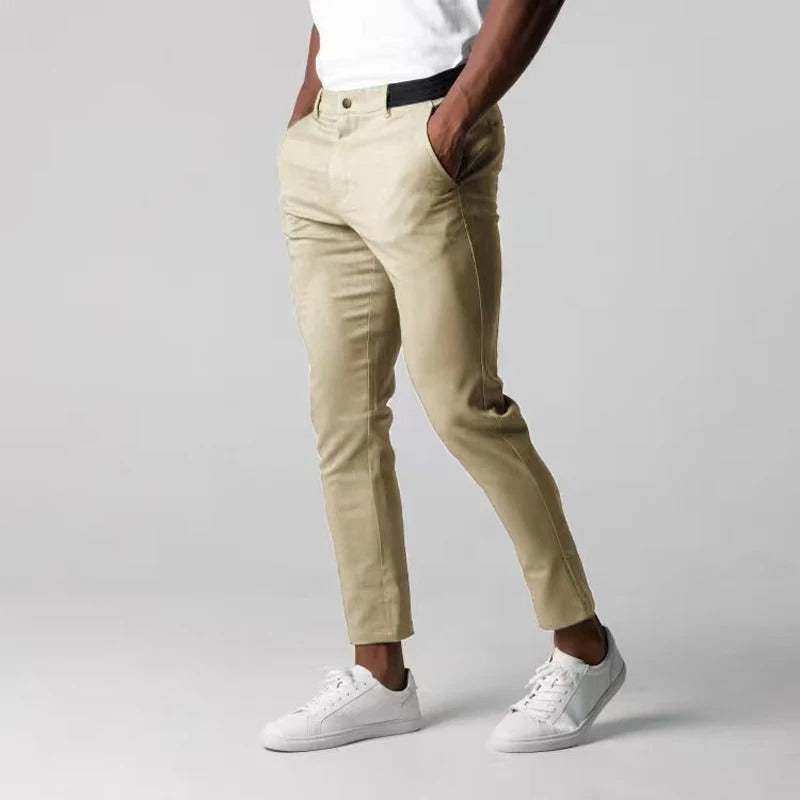 Loravelle | Men's Slim-Fit Chino Pants - Stretch Cotton - Casual Wear