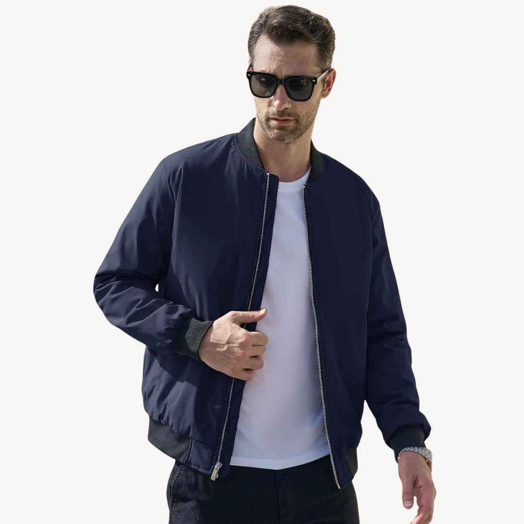 Men's Bomber Jacket with Quilted Lining | Loravelle