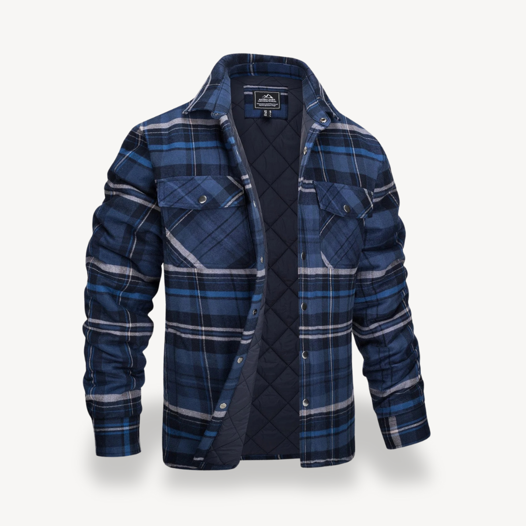 Plaid Fleece Lined Jacket for Men | Loravelle