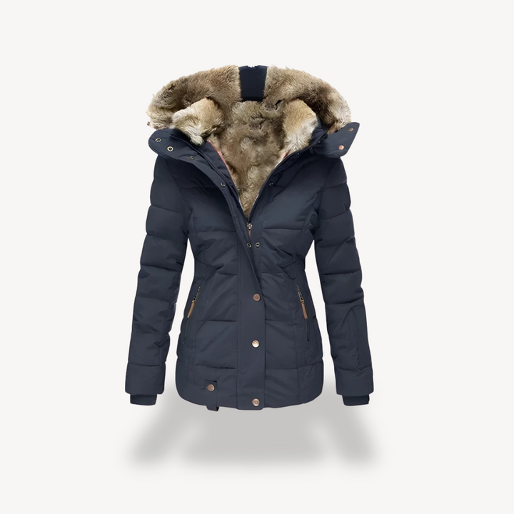Women's Quilted Parka with Detachable Faux-Fur Hood | Loravelle