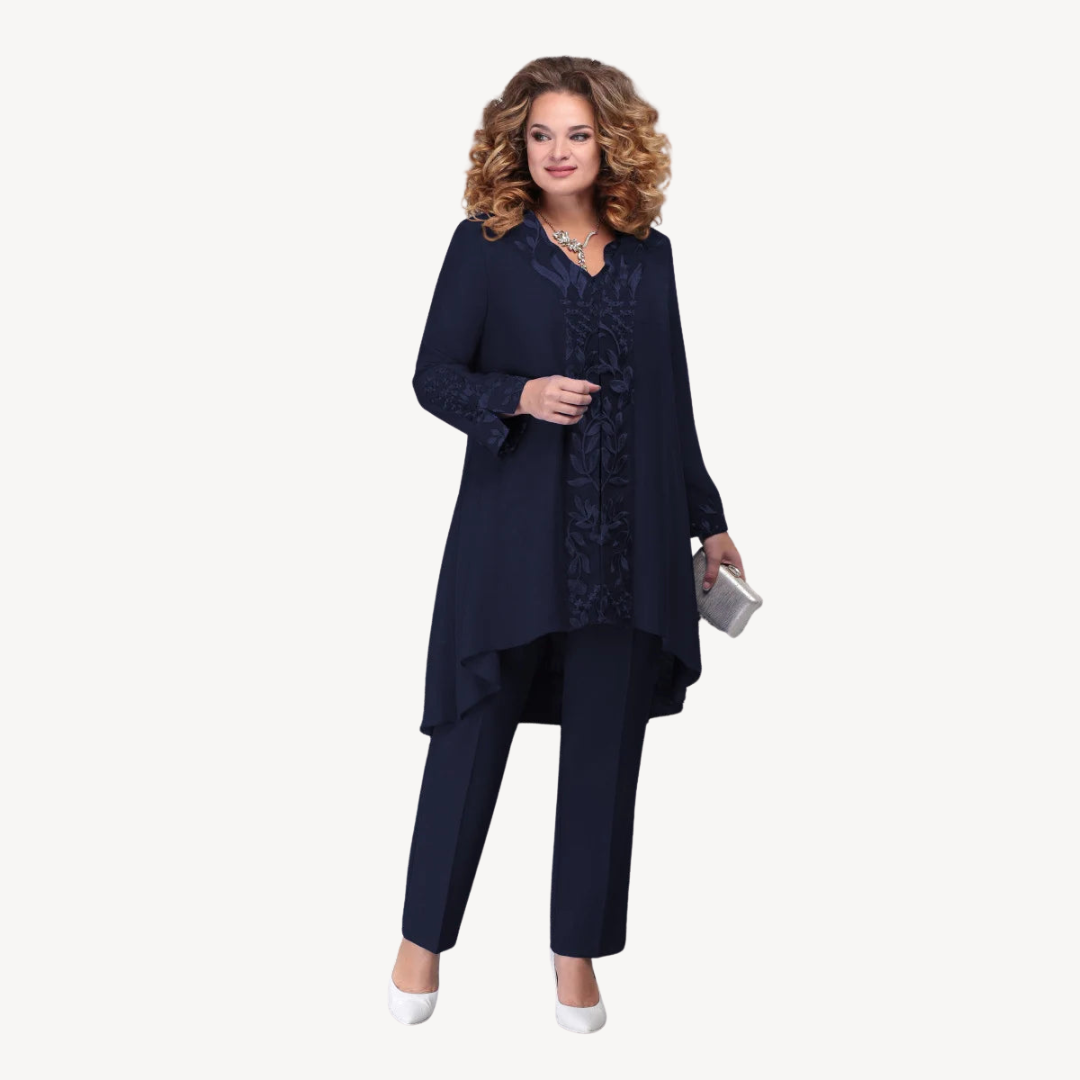Plus Size Chiffon 2-Piece Pants Set Women | Loravelle