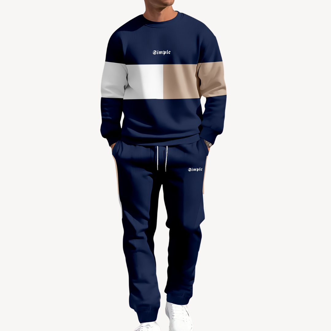 Men's Colorblock Puffer Jacket & Jogger Set | Loravelle