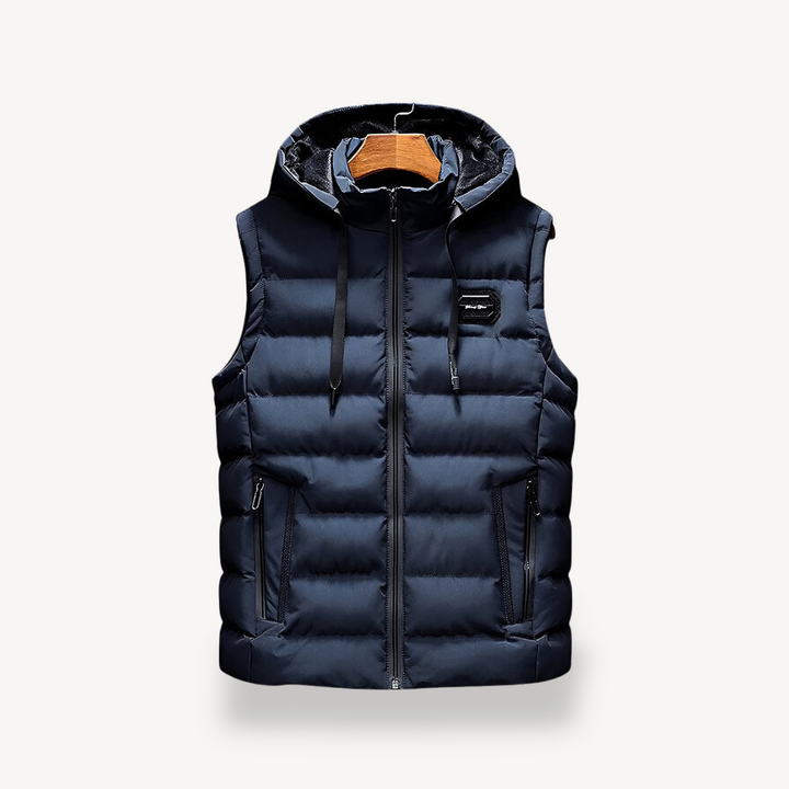 Men's Puffer Vest with Hood | Loravelle