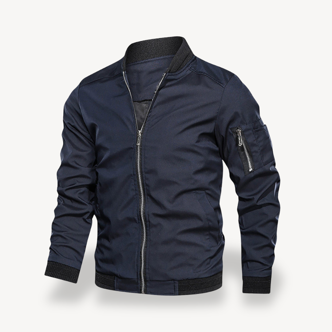 Men’s Zipper Closure Bomber Jacket | Loravelle