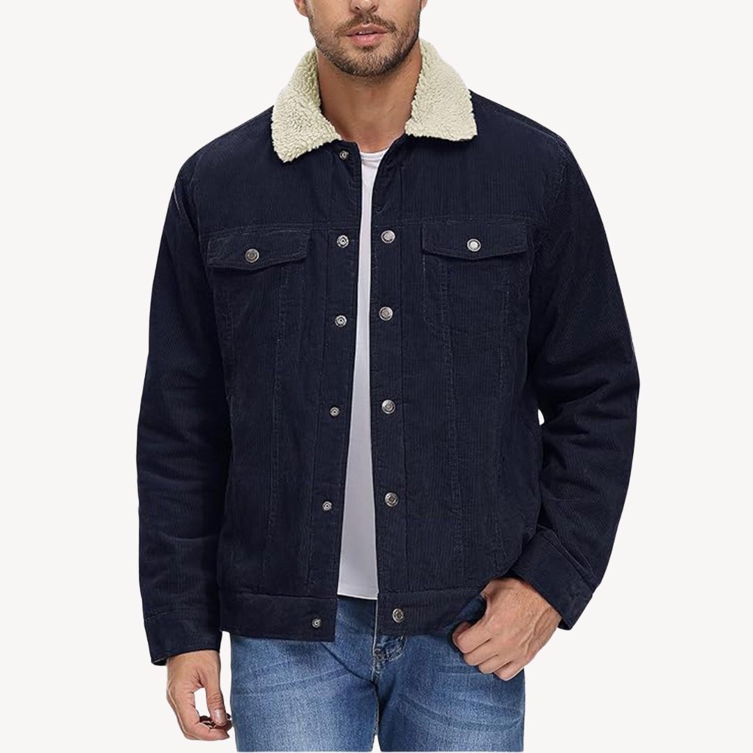 Men's Sherpa Lined Corduroy Jacket | Loravelle