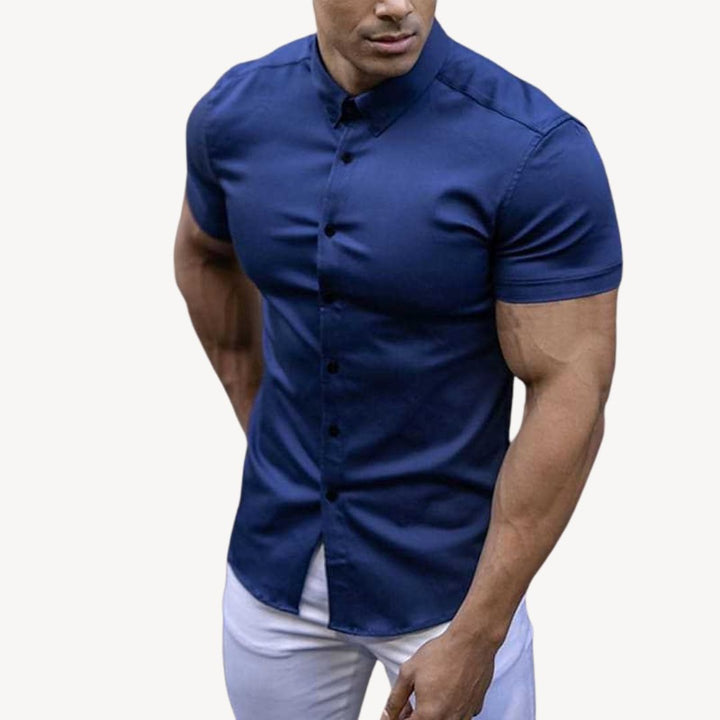 Men's Muscle Fit Cotton Spandex Shirt | Loravelle