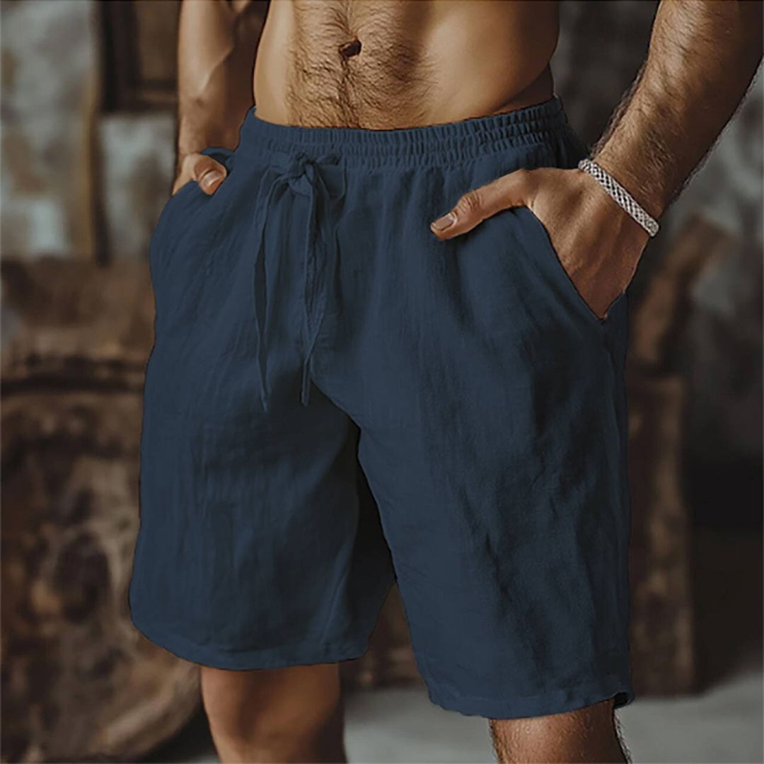 Linen Drawstring Shorts Men | Loravelle