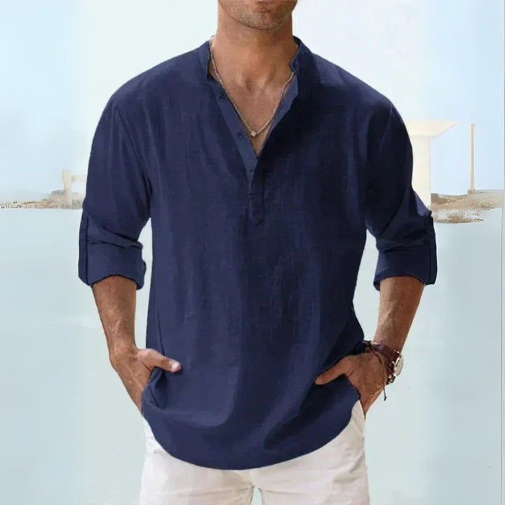 Men's Linen Henley Shirt | Loravelle