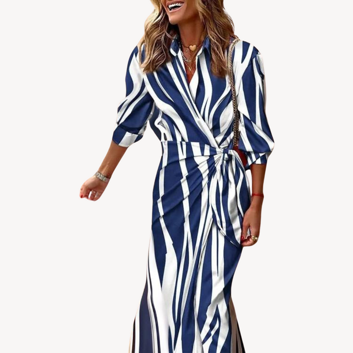 Loravelle | Women's Printed Satin Wrap Dress