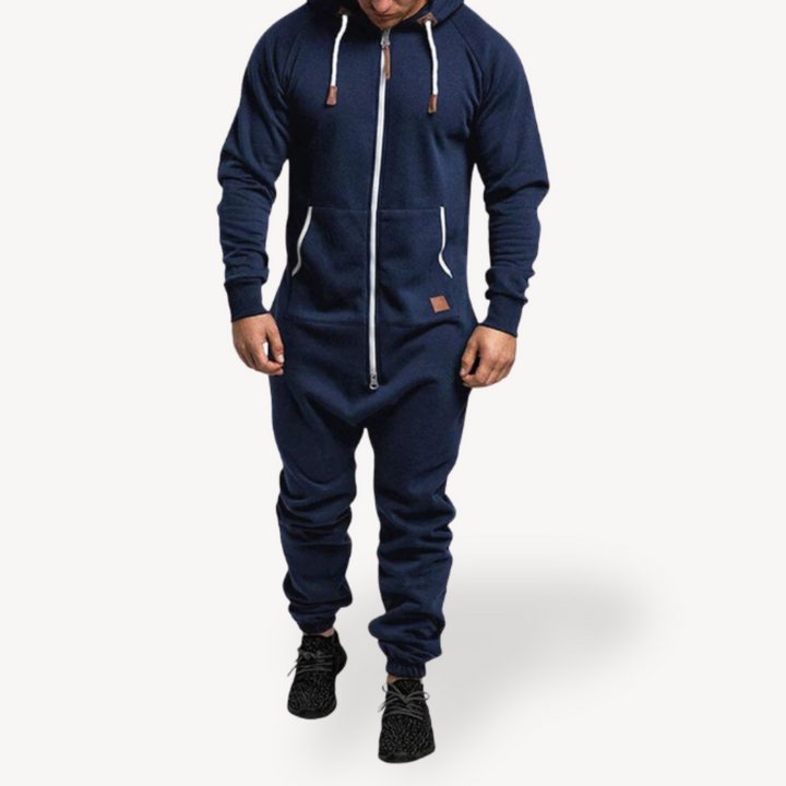 Men’s Zip-Up Hoodie Jumpsuit | Loravelle