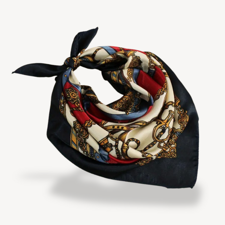 Silk Chain Print Head Scarf | Loravelle