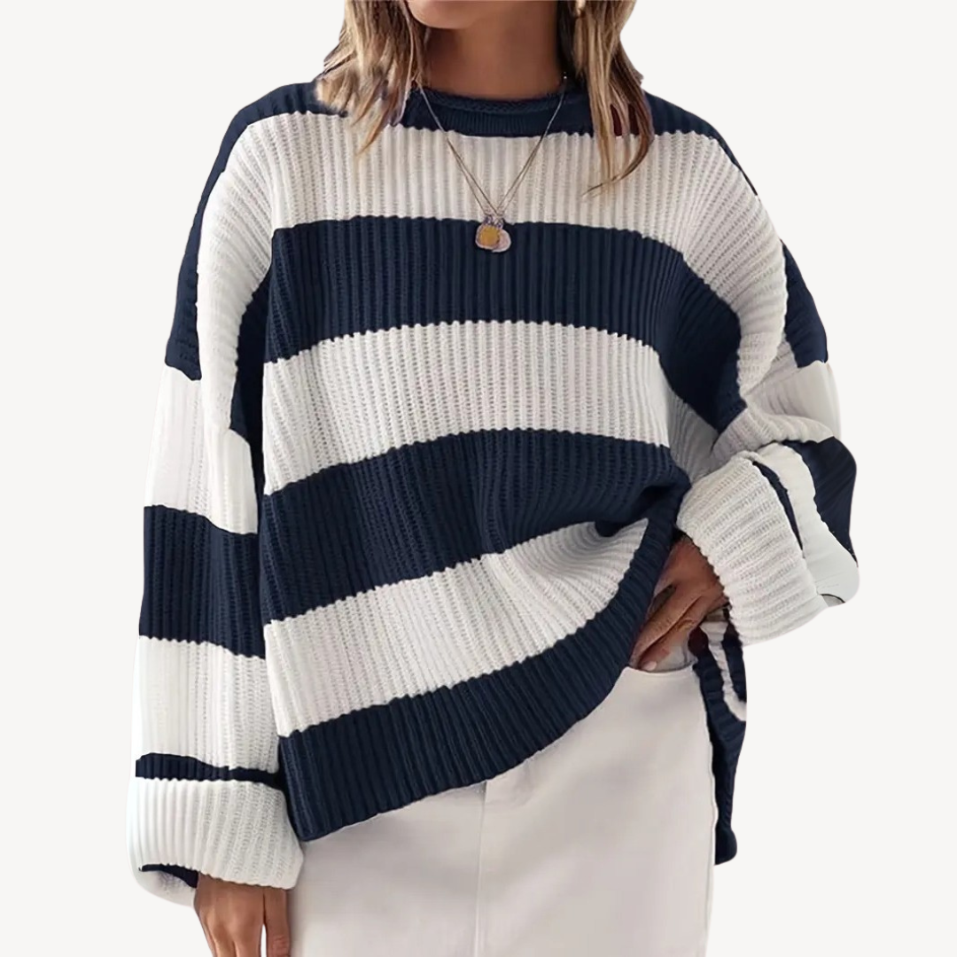 Women's Striped Oversized Sweater | Loravelle