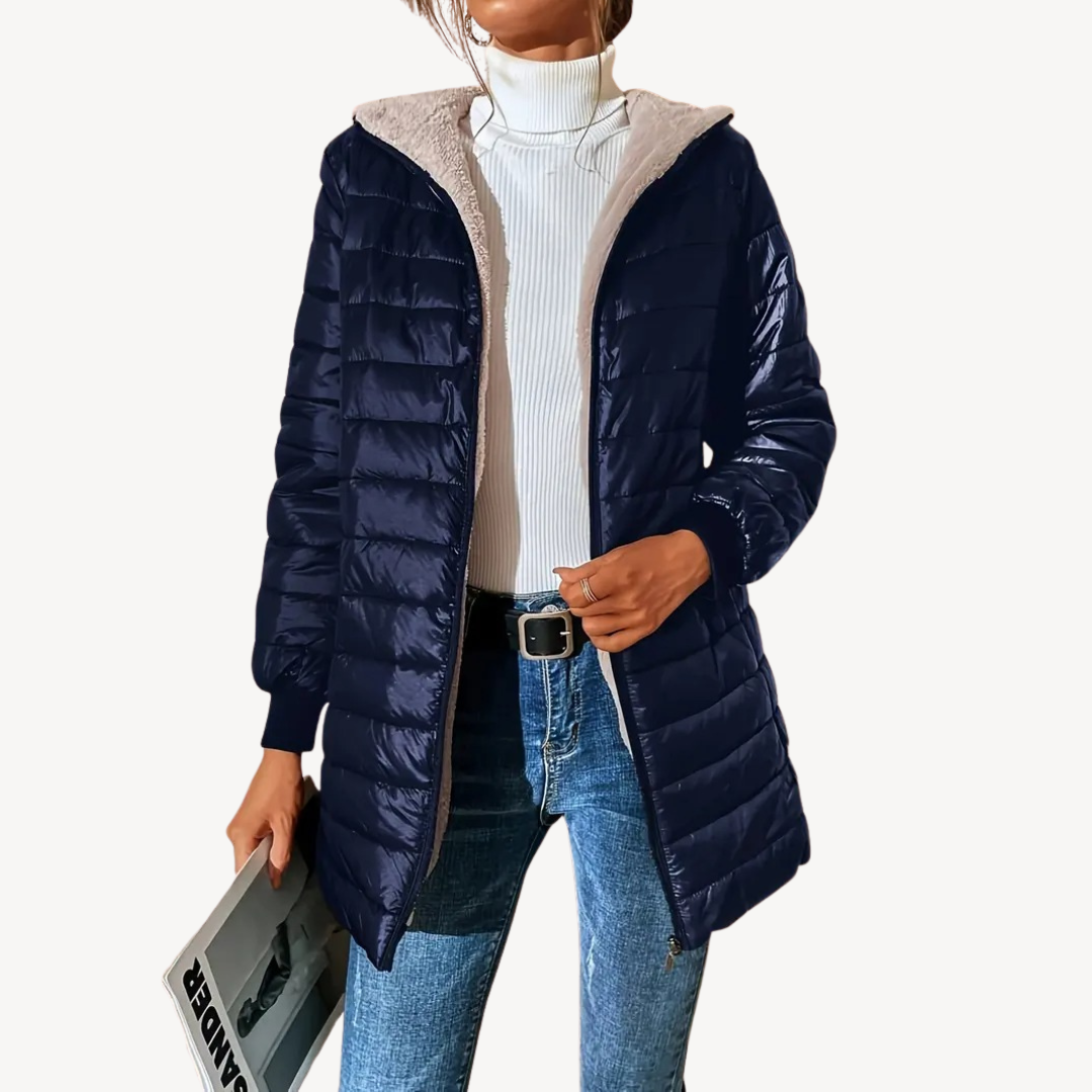 Women’s Faux Fur Lining Quilted Hooded Jacket | Loravelle