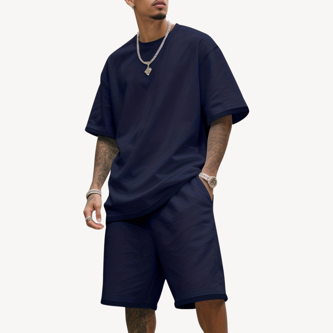 Men's Cotton Blend Short Set | Loravelle