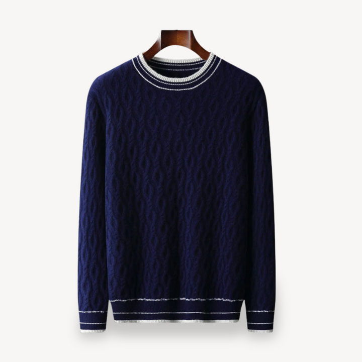 Men's Cable Knit Merino Wool Sweater | Loravelle