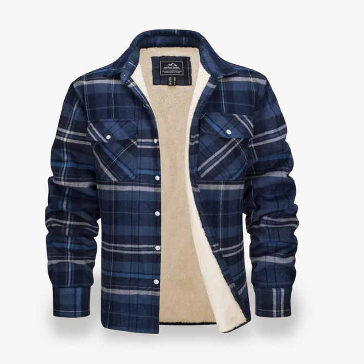Men's Plaid Flannel Shirt with Sherpa Fleece Lining | Loravelle