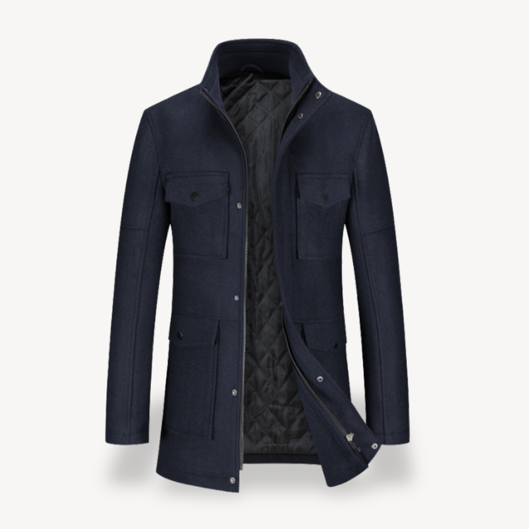 Men’s Wool Blend Jacket with Quilted Lining | Loravelle