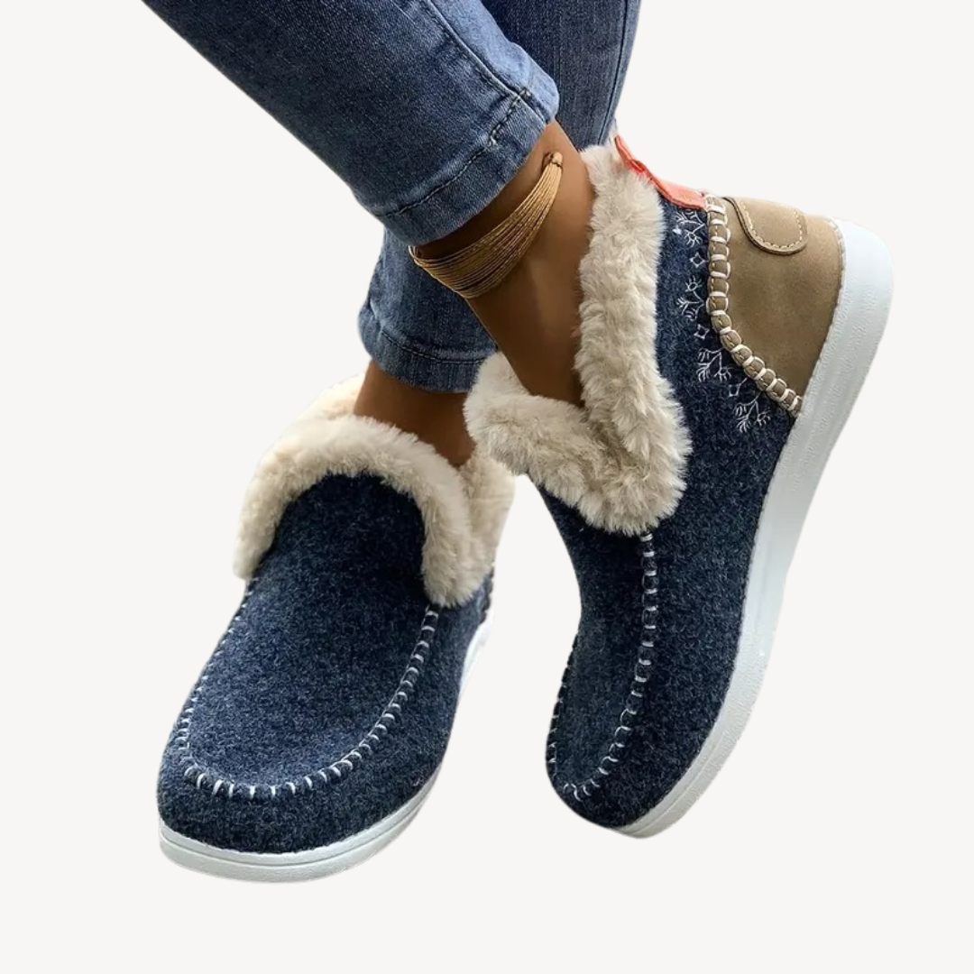 Fur-Lined Orthopedic Slip-On Shoes for Women | Loravelle