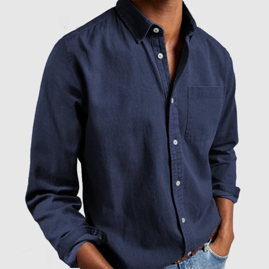Cotton Long Sleeve Shirt Men | Loravelle
