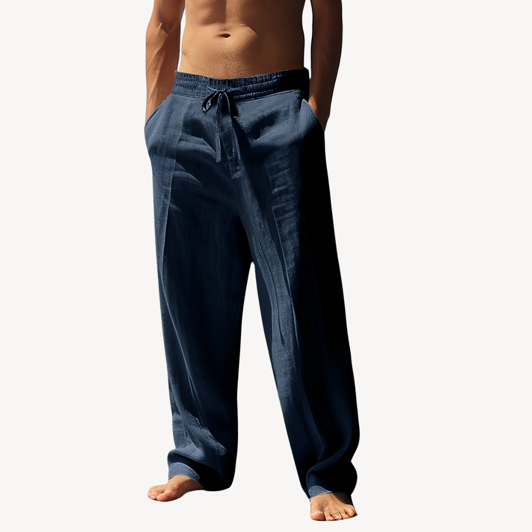 Men’s Linen Drawstring Pants – Casual Wide-Leg Trousers | Loravelle
