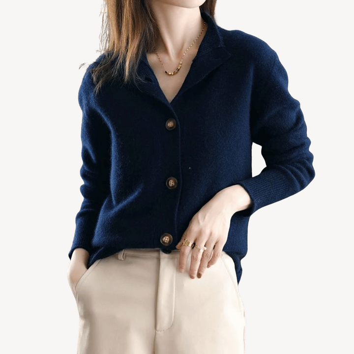 Cashmere Button-Down Sweater | Loravelle