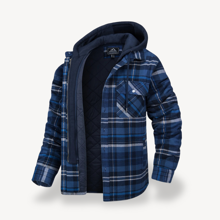 Men's Flannel Hooded Padded Jacket | Loravelle