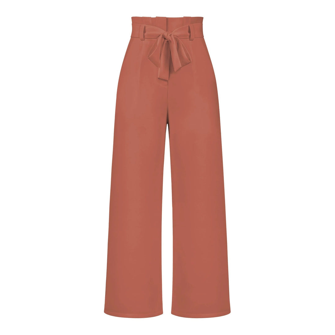 Tie Waist High-Waisted Trousers for women | Loravelle