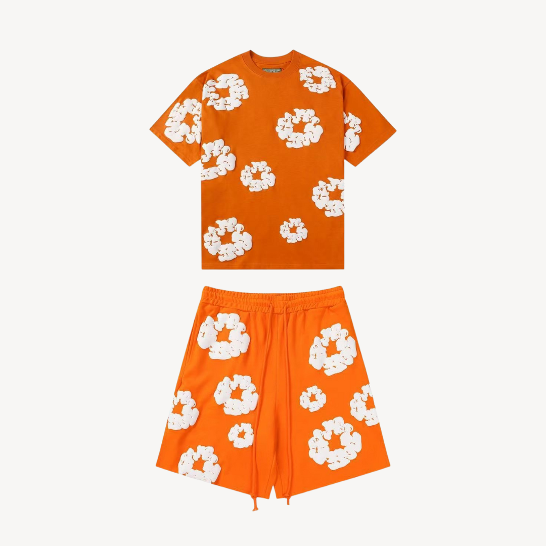Cotton Wreath Floral Tee & Shorts Set Unisex | Loravelle