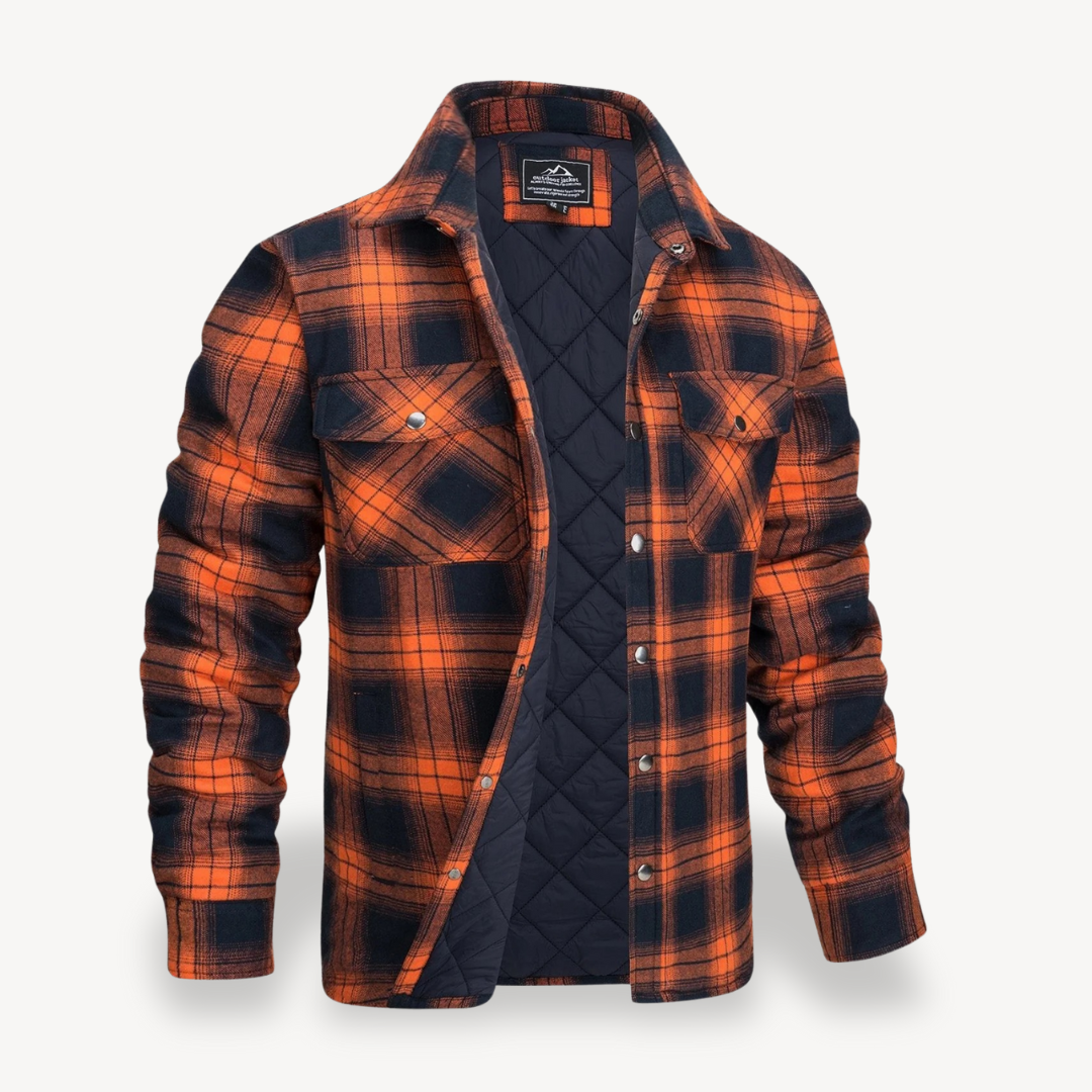 Plaid Fleece Lined Jacket for Men | Loravelle