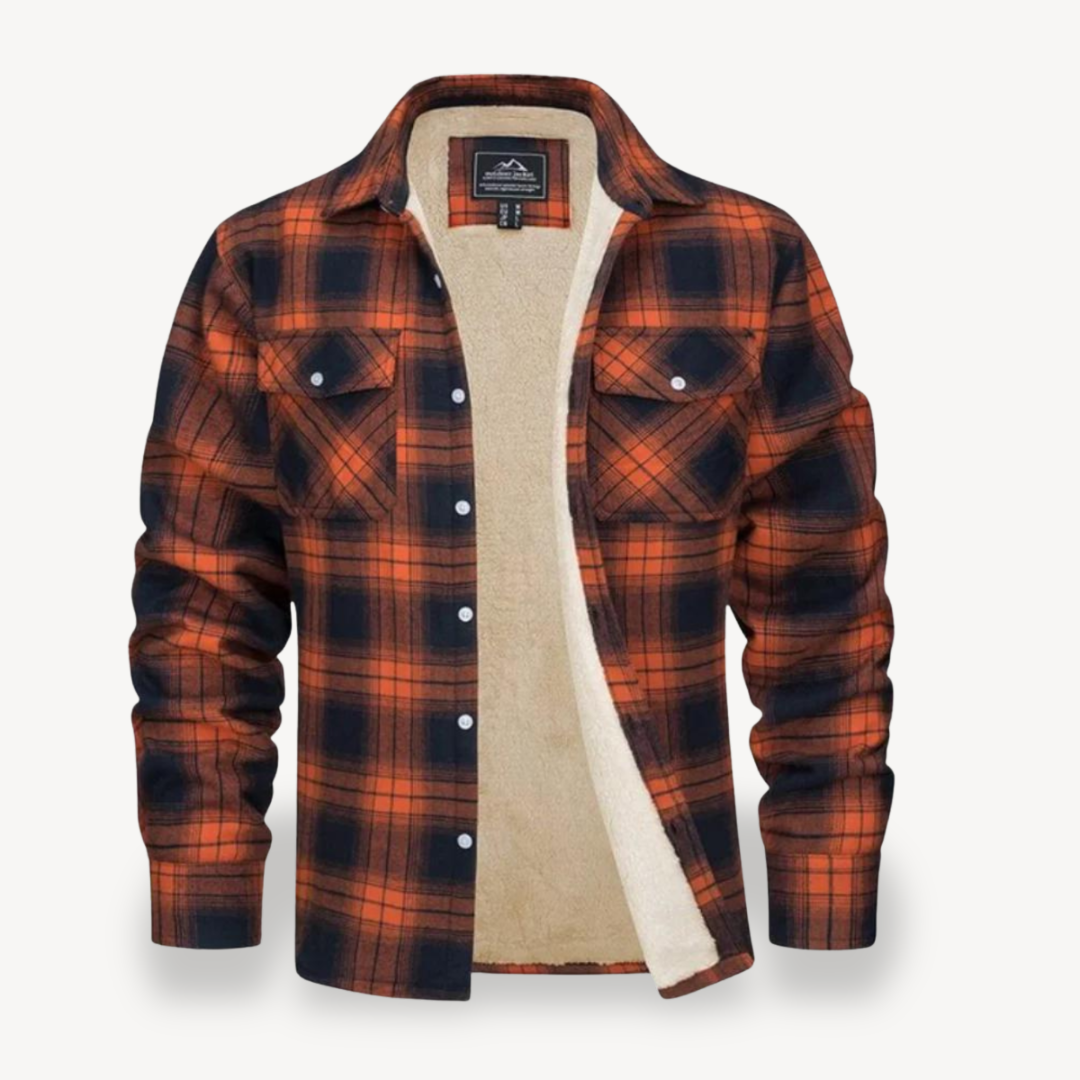 Men's Plaid Flannel Shirt with Sherpa Fleece Lining | Loravelle