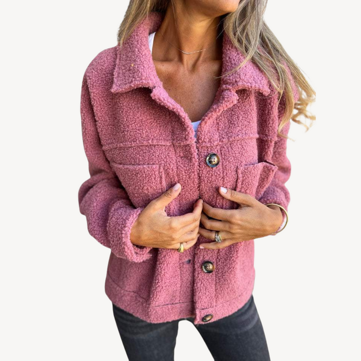Women's Teddy Fleece Button Jacket | Loravelle