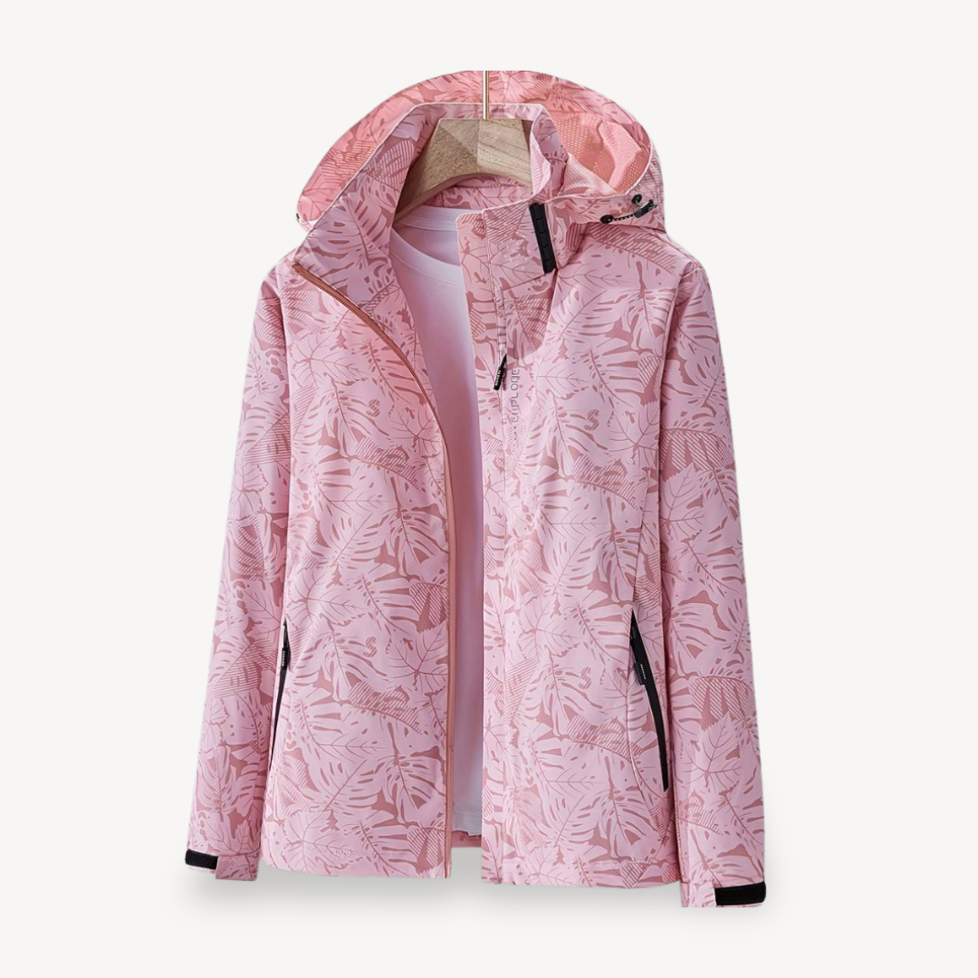 Leaf Print Waterproof Jacket for Women | Loravelle