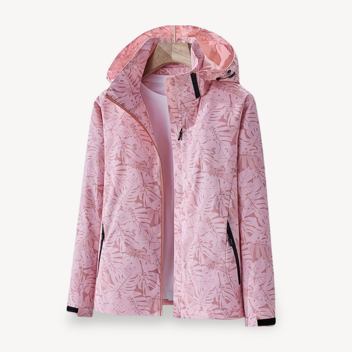 Leaf Print Waterproof Jacket for Women | Loravelle
