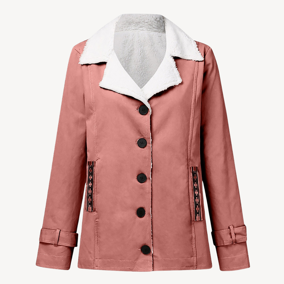 Women’s Fleece-Lined Coat with Buttons | Loravelle