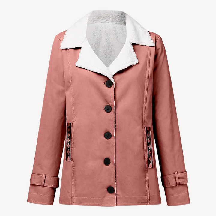 Women’s Fleece-Lined Coat with Buttons | Loravelle
