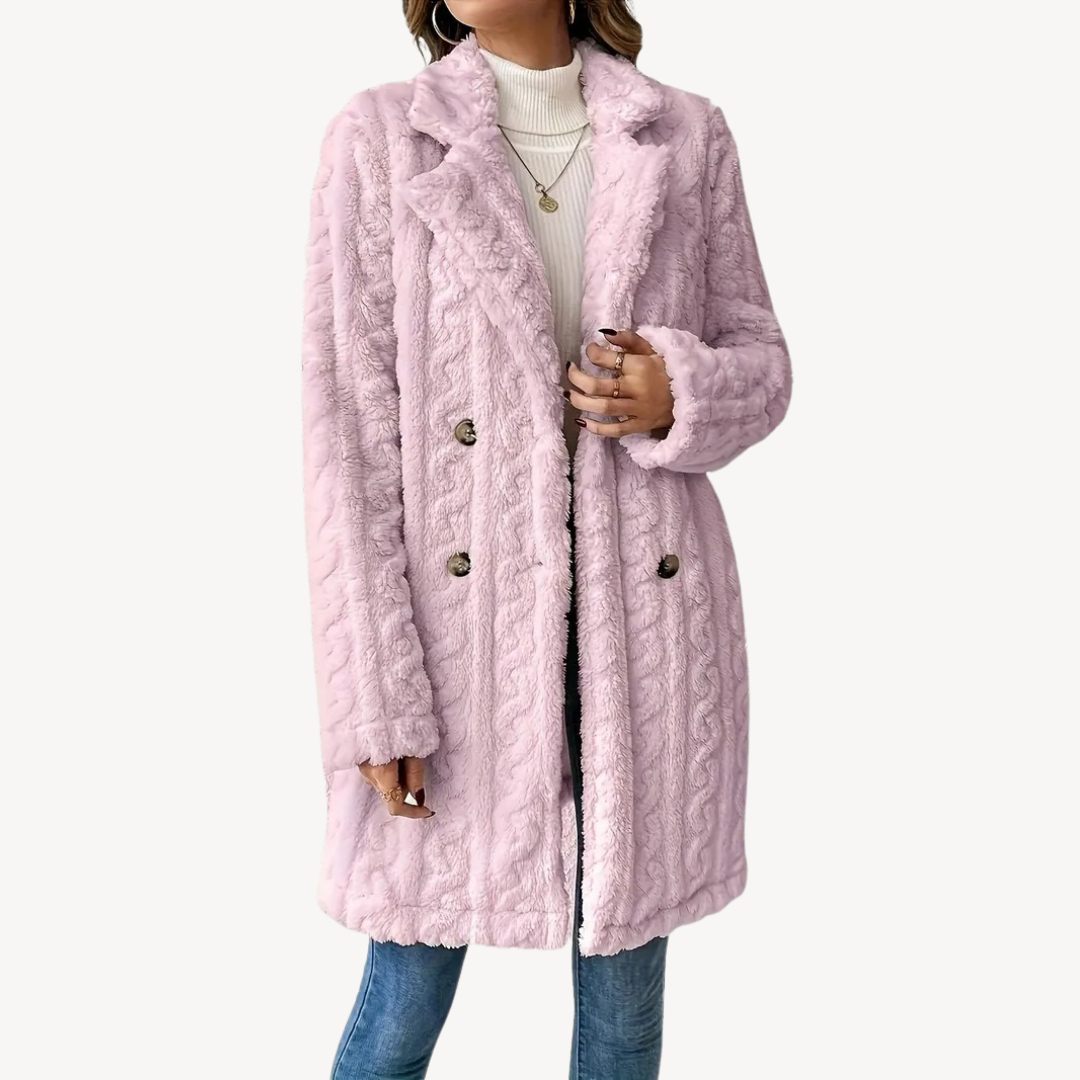 Women’s Double-Breasted Faux Fur Coat | Loravelle