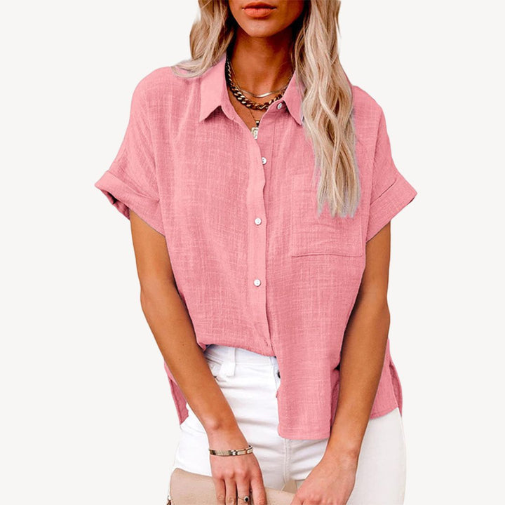 Women's Short Sleeve Linen Shirt | Loravelle